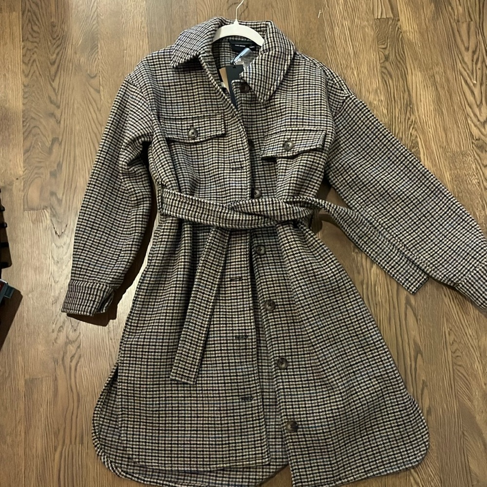 Vera Moda Wool plaid coat shacket Jacket